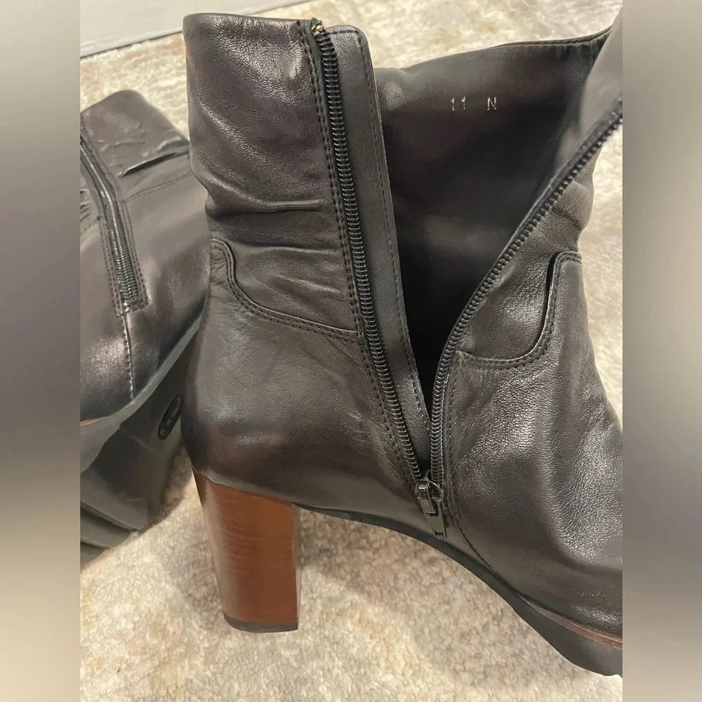 Amalfi by Rangoni Women's Vintage Italian High Heel Black Boots, Soft Leather 11 - Picture 9 of 15